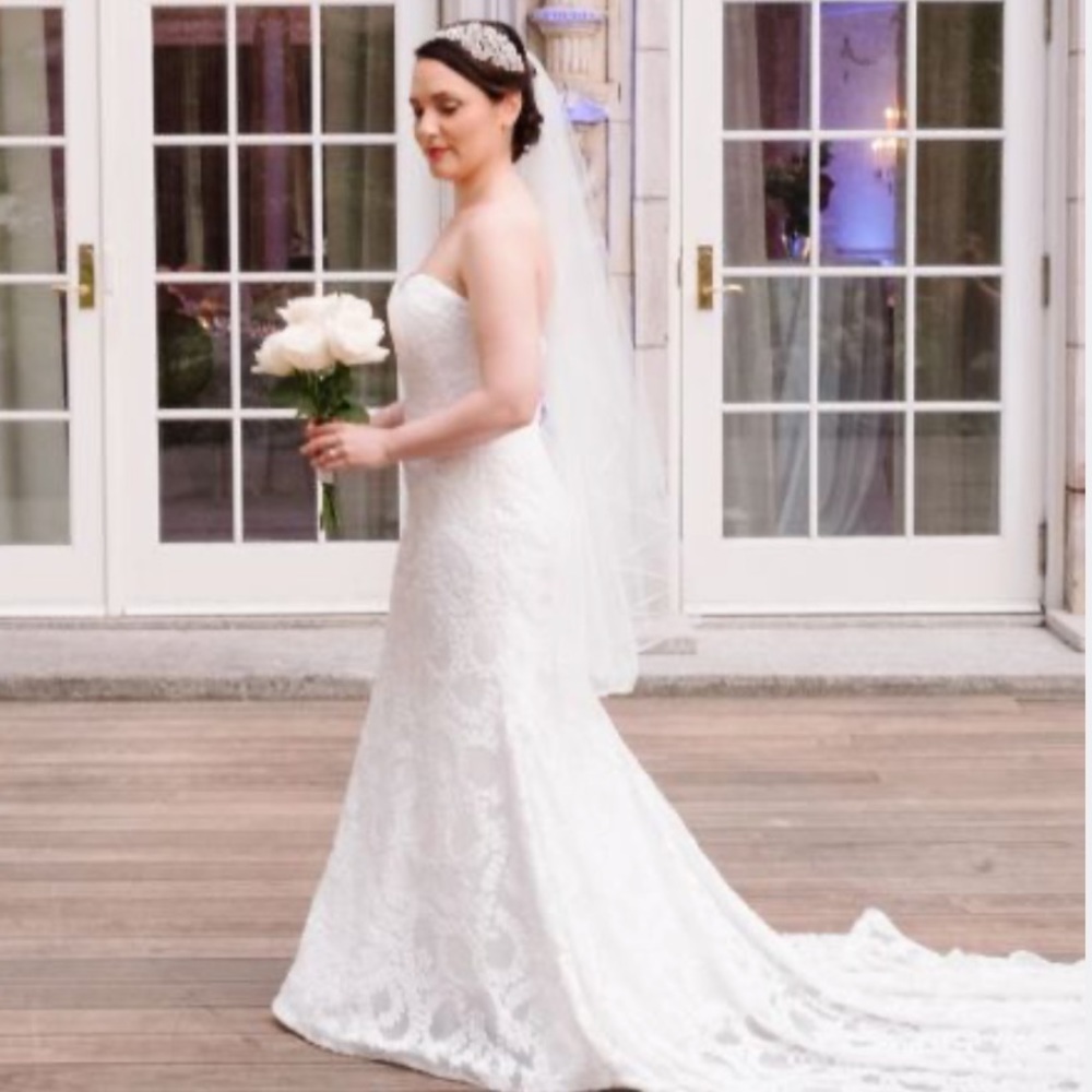 sareh nouri zarin ivory sequins wedding dress- size 12